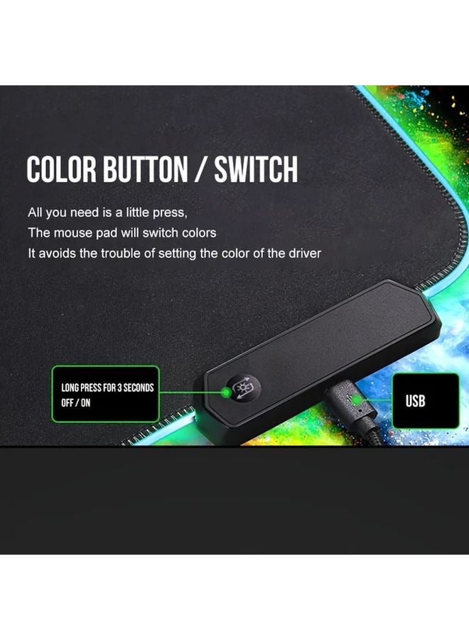 Large RGB Gaming Mouse Pad 250x350mm Wireless Fast Charging Adjustable Lighting Desk Mat - Image 5